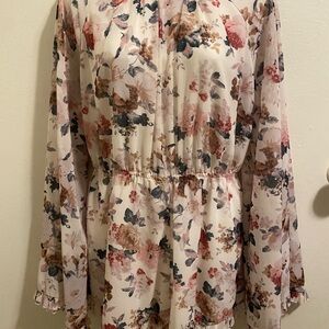 Floral Romper - Pink and Brown